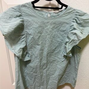Old Navy Soft Blue Ruffle Sleeve Blouse